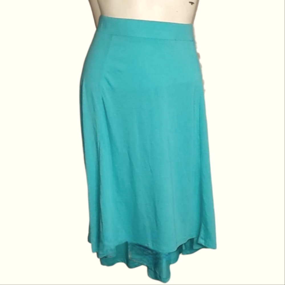 FADED GLORY Womens Large Tourquoise Blue High Low Maxi Skirt Super Comfy